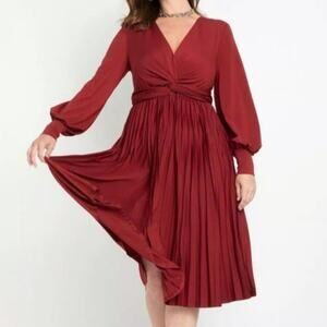 NWT Eloquii Knot Front Pleated Skirt Dress